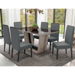 CH-CH JGO.COMEDOR VALENCIA 6SIL.101x42x52 GRIS