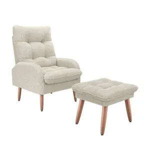 POLTRONA + PUFF MOD.NANTES GRIS/MARRON